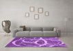 Machine Washable Abstract Purple Contemporary Area Rugs in a Living Room, wshcon2593pur