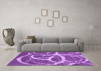 Machine Washable Abstract Purple Contemporary Rug, wshcon2593pur