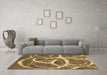 Machine Washable Abstract Brown Contemporary Rug in a Living Room,, wshcon2593brn