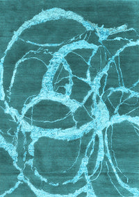 Abstract Light Blue Contemporary Rug, con2593lblu