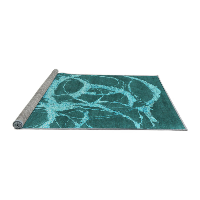 Sideview of Machine Washable Abstract Light Blue Contemporary Rug, wshcon2593lblu