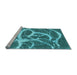 Sideview of Machine Washable Abstract Light Blue Contemporary Rug, wshcon2593lblu