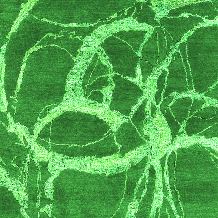 Serging Thickness of Machine Washable Abstract Green Contemporary Area Rugs, wshcon2593grn