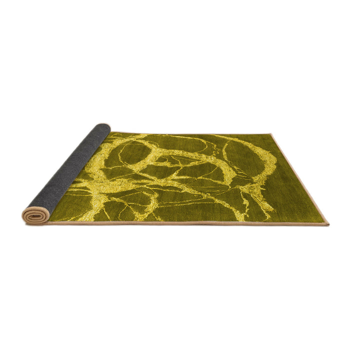 Sideview of Abstract Yellow Contemporary Rug, con2593yw