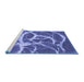 Sideview of Machine Washable Abstract Blue Contemporary Rug, wshcon2593blu