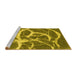 Sideview of Machine Washable Abstract Yellow Contemporary Rug, wshcon2593yw