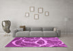 Machine Washable Abstract Pink Contemporary Rug in a Living Room, wshcon2593pnk