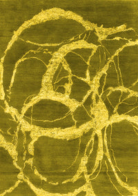 Abstract Yellow Contemporary Rug, con2593yw