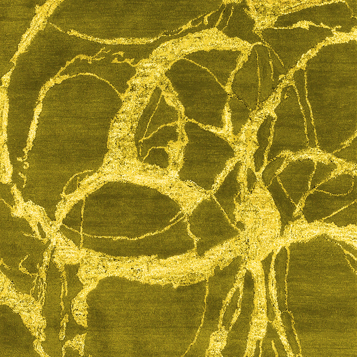 Abstract Yellow Contemporary Rug, con2593yw
