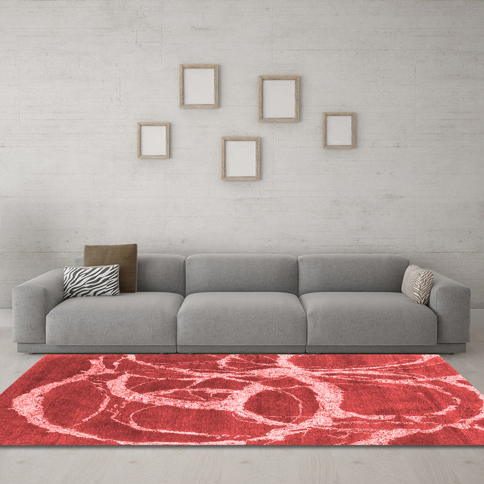Contemporary Red Washable Rugs