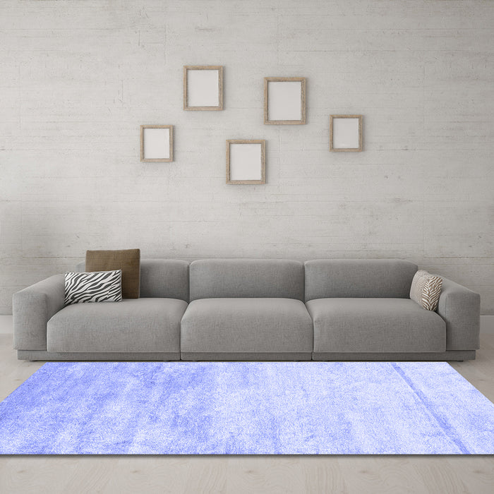 Machine Washable Abstract Blue Contemporary Rug in a Living Room, wshcon2594blu