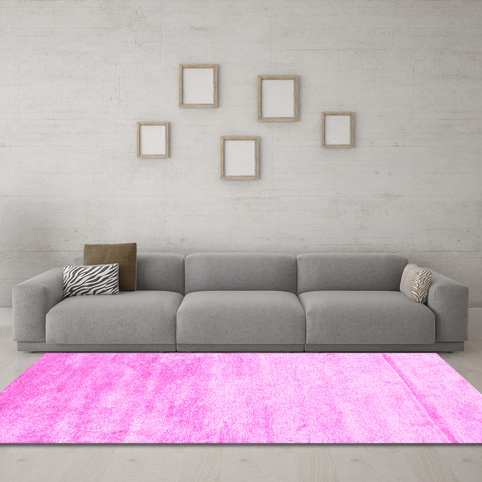 Machine Washable Abstract Pink Contemporary Rug in a Living Room, wshcon2594pnk
