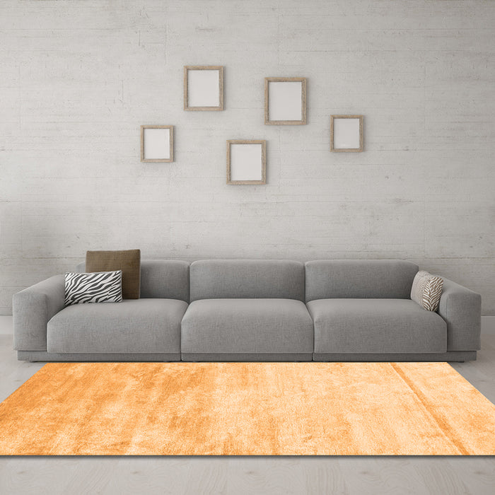 Machine Washable Abstract Orange Contemporary Area Rugs in a Living Room, wshcon2594org