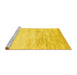 Sideview of Machine Washable Abstract Yellow Contemporary Rug, wshcon2594yw