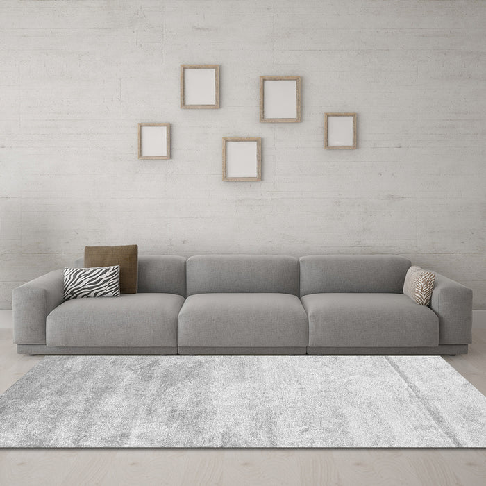 Machine Washable Abstract Gray Contemporary Rug in a Living Room,, wshcon2594gry