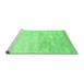 Sideview of Machine Washable Abstract Emerald Green Contemporary Area Rugs, wshcon2594emgrn