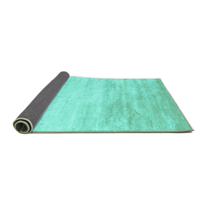 Sideview of Abstract Turquoise Contemporary Rug, con2594turq