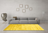 Machine Washable Abstract Yellow Contemporary Rug, wshcon2594yw