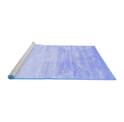 Sideview of Machine Washable Abstract Blue Contemporary Rug, wshcon2594blu