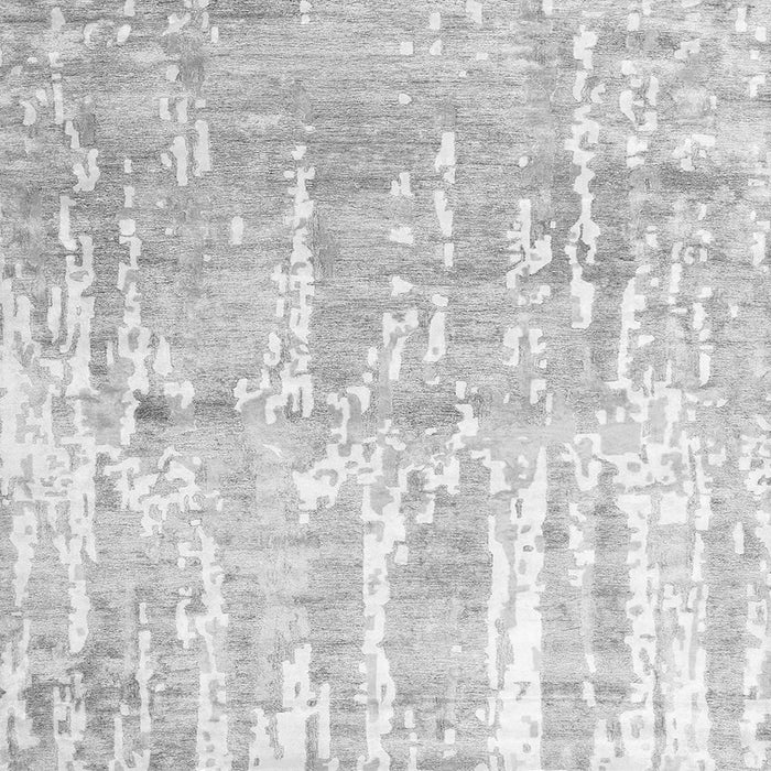 Round Machine Washable Abstract Gray Contemporary Rug, wshcon2595gry