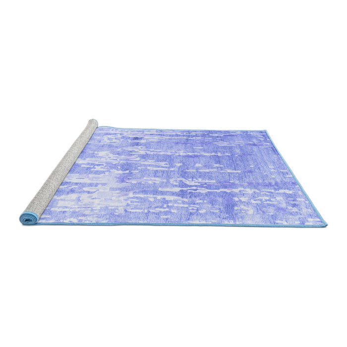 Sideview of Machine Washable Abstract Blue Contemporary Rug, wshcon2595blu