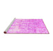 Sideview of Machine Washable Abstract Pink Contemporary Rug, wshcon2595pnk