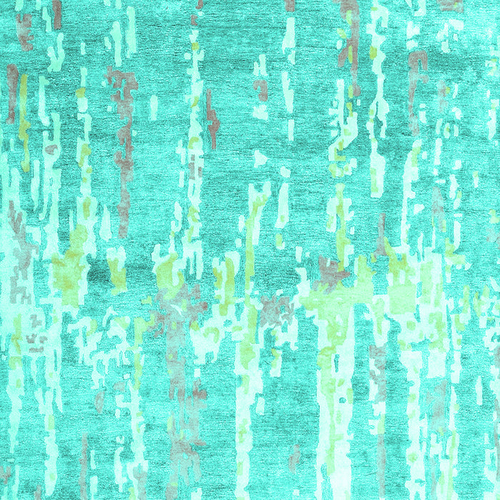 Machine Washable Abstract Turquoise Contemporary Area Rugs, wshcon2595turq