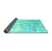 Sideview of Abstract Turquoise Contemporary Rug, con2595turq