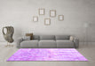 Machine Washable Abstract Purple Contemporary Area Rugs in a Living Room, wshcon2595pur