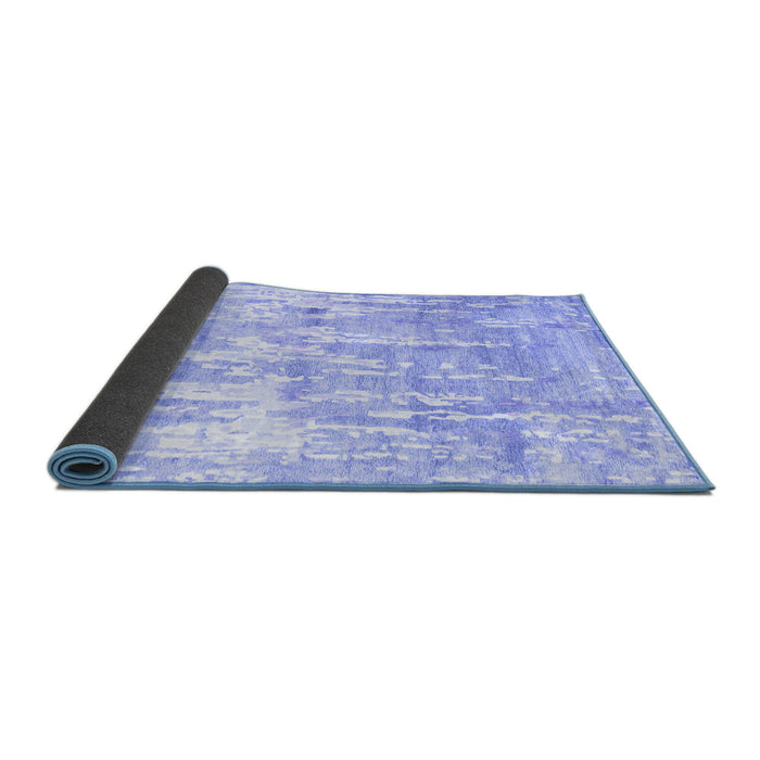 Sideview of Abstract Blue Contemporary Rug, con2595blu
