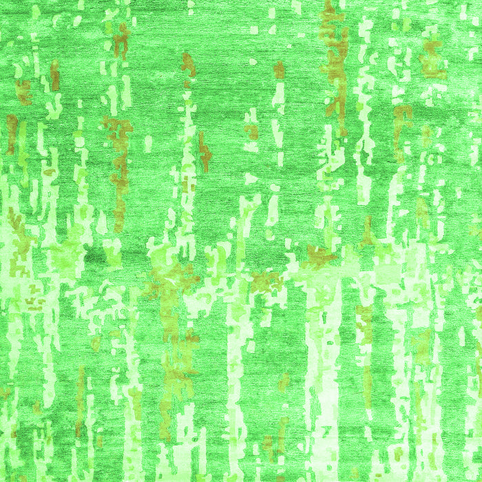 Serging Thickness of Abstract Green Contemporary Rug, con2595grn