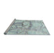 Serging Thickness of Machine Washable Contemporary Powder Blue Rug, wshcon2596