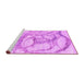 Sideview of Machine Washable Abstract Pink Contemporary Rug, wshcon2596pnk