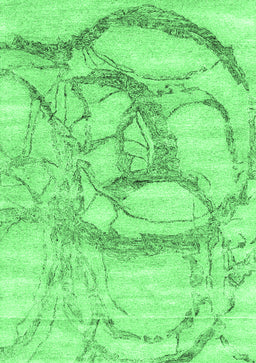 Abstract Emerald Green Contemporary Rug, con2596emgrn