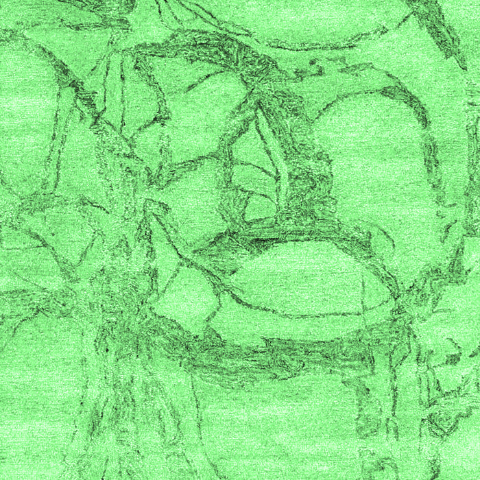 Abstract Emerald Green Contemporary Rug, con2596emgrn