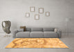 Machine Washable Abstract Orange Contemporary Area Rugs in a Living Room, wshcon2596org