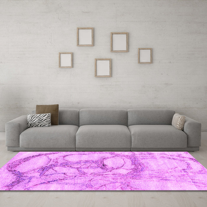 Machine Washable Abstract Pink Contemporary Rug in a Living Room, wshcon2596pnk