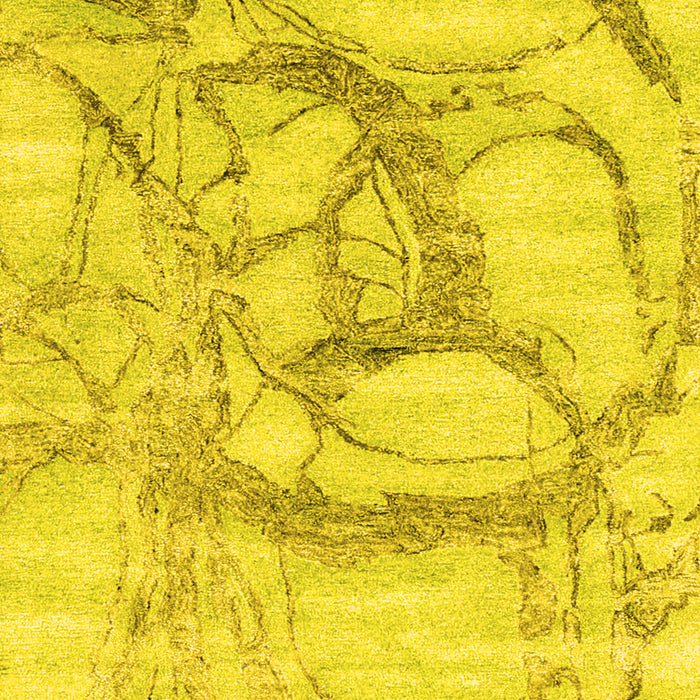 Machine Washable Abstract Yellow Contemporary Rug, wshcon2596yw