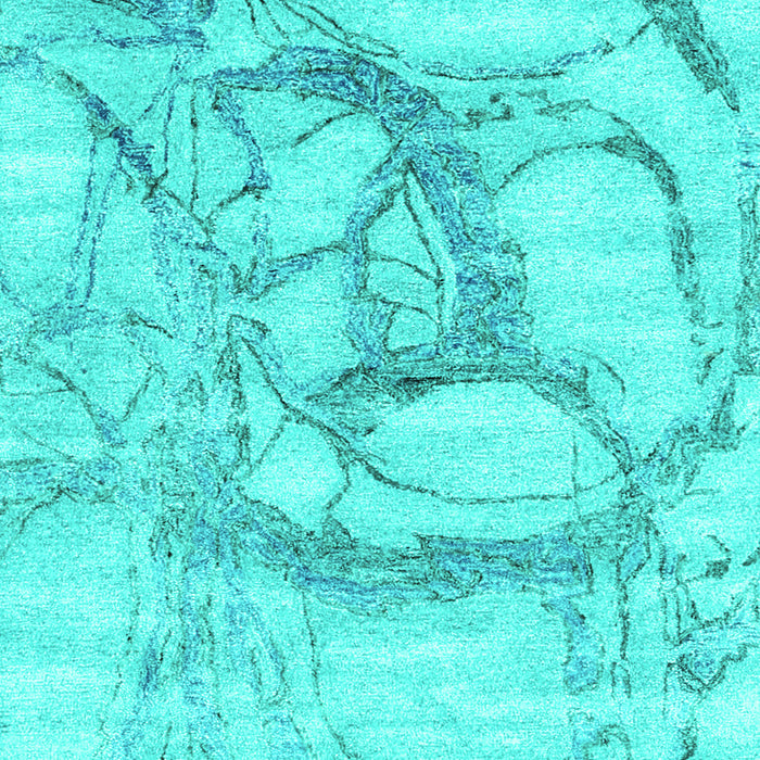 Abstract Turquoise Contemporary Rug, con2596turq