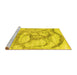 Sideview of Machine Washable Abstract Yellow Contemporary Rug, wshcon2596yw