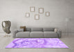 Machine Washable Abstract Purple Contemporary Area Rugs in a Living Room, wshcon2596pur