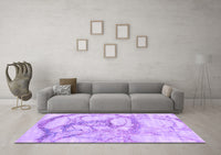 Machine Washable Abstract Purple Contemporary Rug, wshcon2596pur