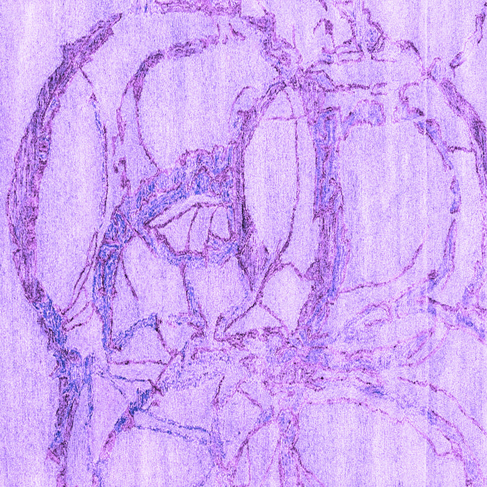 Square Machine Washable Abstract Purple Contemporary Area Rugs, wshcon2596pur