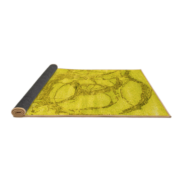 Sideview of Abstract Yellow Contemporary Rug, con2596yw
