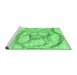 Sideview of Machine Washable Abstract Emerald Green Contemporary Area Rugs, wshcon2596emgrn