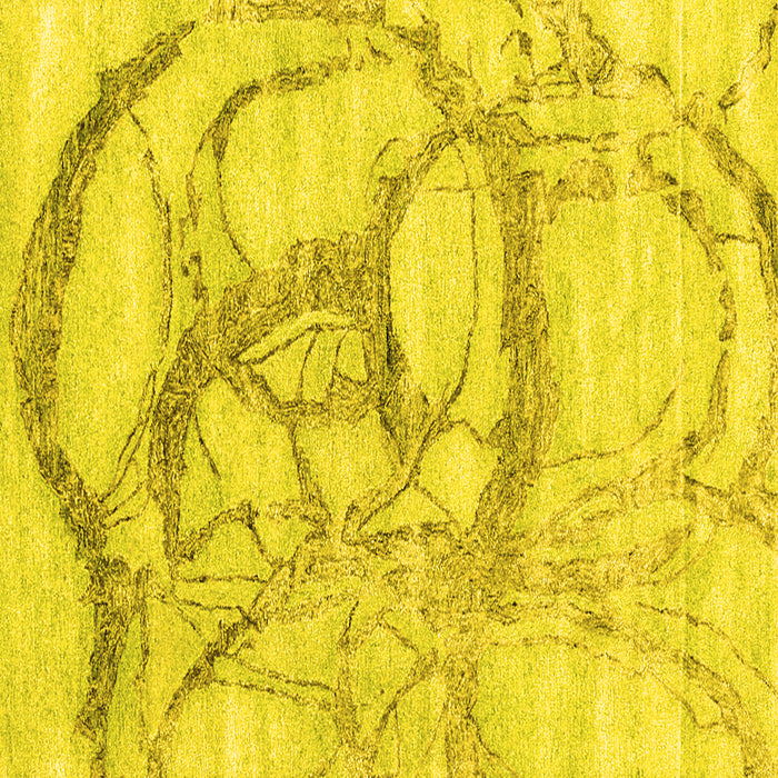 Square Machine Washable Abstract Yellow Contemporary Rug, wshcon2596yw