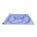 Sideview of Machine Washable Abstract Blue Contemporary Rug, wshcon2596blu