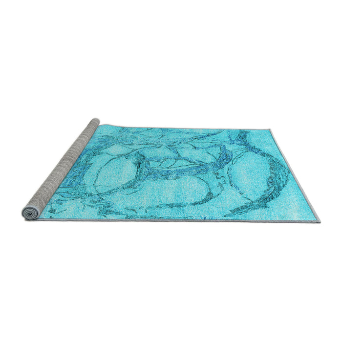 Sideview of Machine Washable Abstract Light Blue Contemporary Rug, wshcon2596lblu
