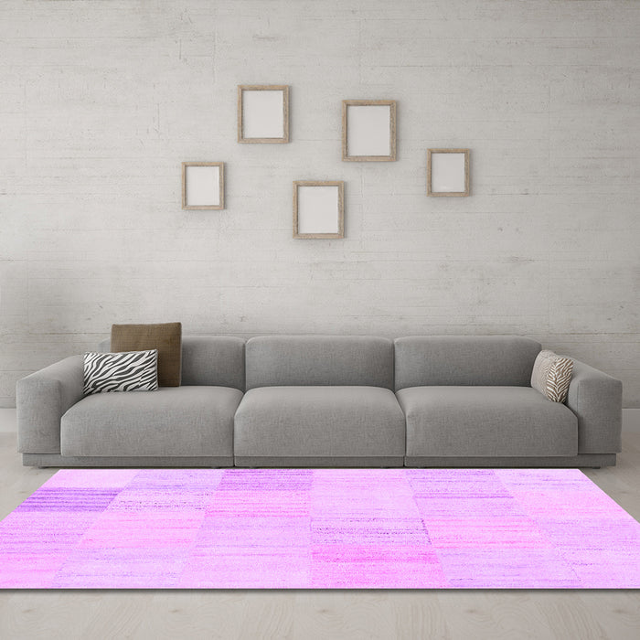 Machine Washable Solid Purple Modern Area Rugs in a Living Room, wshcon2597pur