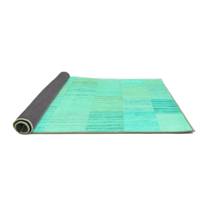 Sideview of Solid Turquoise Modern Rug, con2597turq
